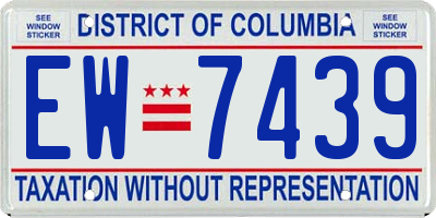 DC license plate EW7439
