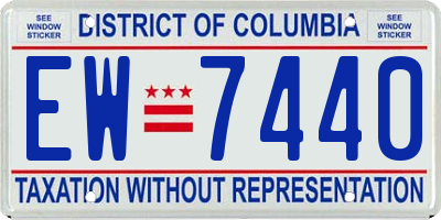 DC license plate EW7440
