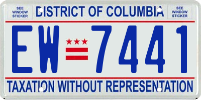 DC license plate EW7441