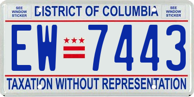 DC license plate EW7443