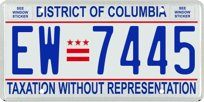 DC license plate EW7445