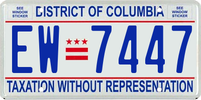 DC license plate EW7447