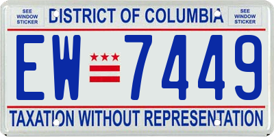 DC license plate EW7449