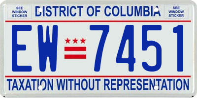 DC license plate EW7451