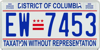 DC license plate EW7453