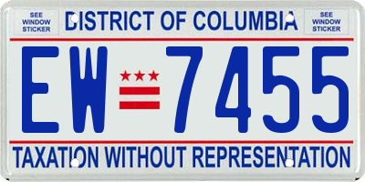 DC license plate EW7455