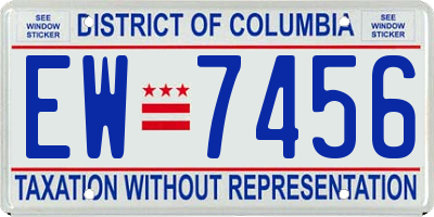 DC license plate EW7456