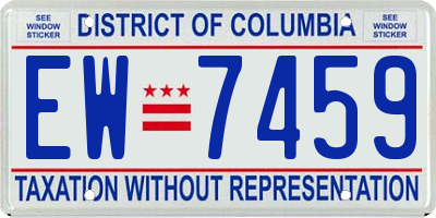 DC license plate EW7459