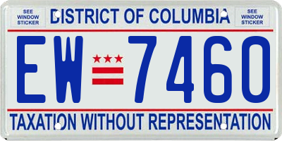 DC license plate EW7460