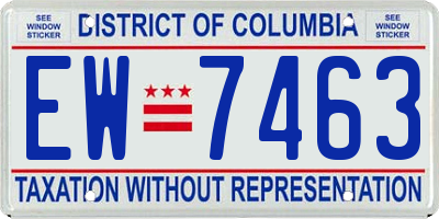 DC license plate EW7463