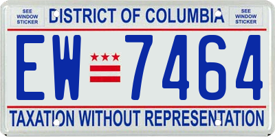 DC license plate EW7464