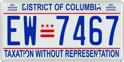DC license plate EW7467