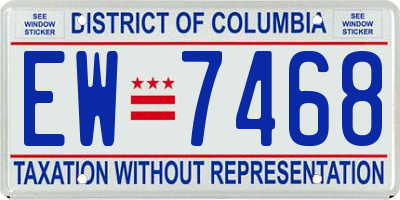 DC license plate EW7468