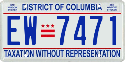 DC license plate EW7471