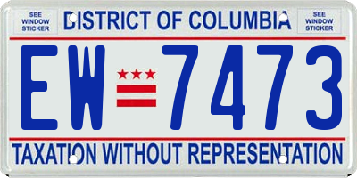 DC license plate EW7473