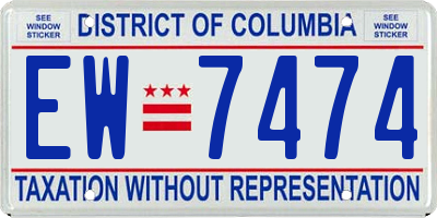 DC license plate EW7474