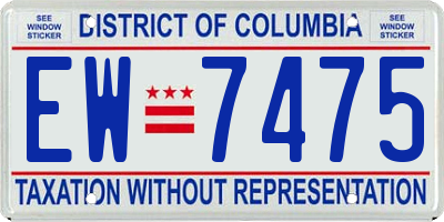 DC license plate EW7475