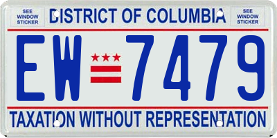 DC license plate EW7479