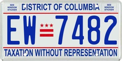 DC license plate EW7482