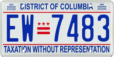 DC license plate EW7483
