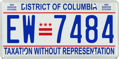 DC license plate EW7484