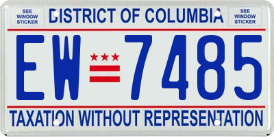 DC license plate EW7485