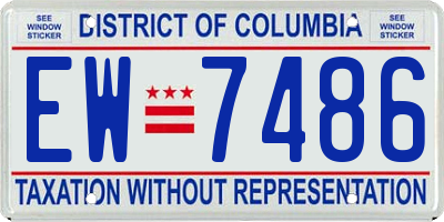 DC license plate EW7486