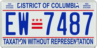 DC license plate EW7487