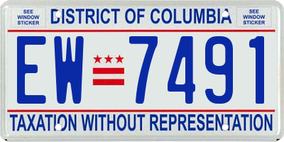 DC license plate EW7491