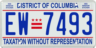 DC license plate EW7493