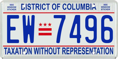 DC license plate EW7496