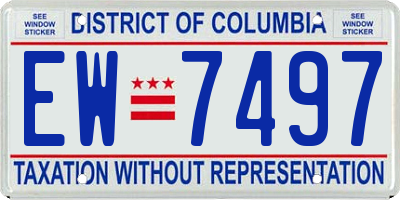DC license plate EW7497