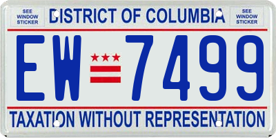 DC license plate EW7499