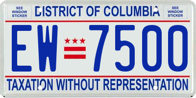 DC license plate EW7500
