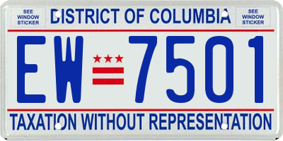 DC license plate EW7501