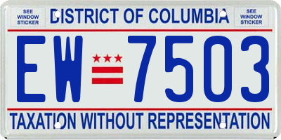 DC license plate EW7503