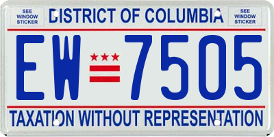 DC license plate EW7505