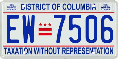 DC license plate EW7506