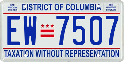 DC license plate EW7507