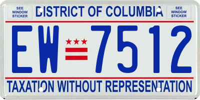 DC license plate EW7512