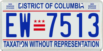 DC license plate EW7513