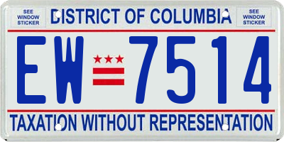 DC license plate EW7514