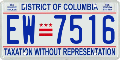DC license plate EW7516