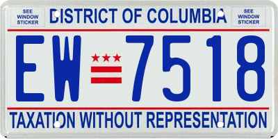 DC license plate EW7518