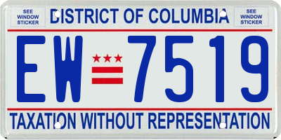 DC license plate EW7519