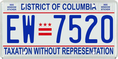 DC license plate EW7520
