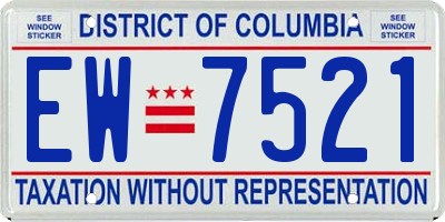 DC license plate EW7521