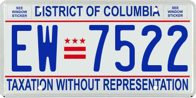 DC license plate EW7522