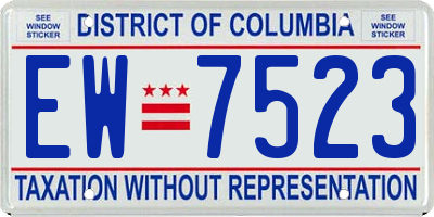 DC license plate EW7523