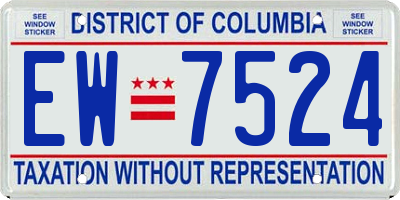 DC license plate EW7524
